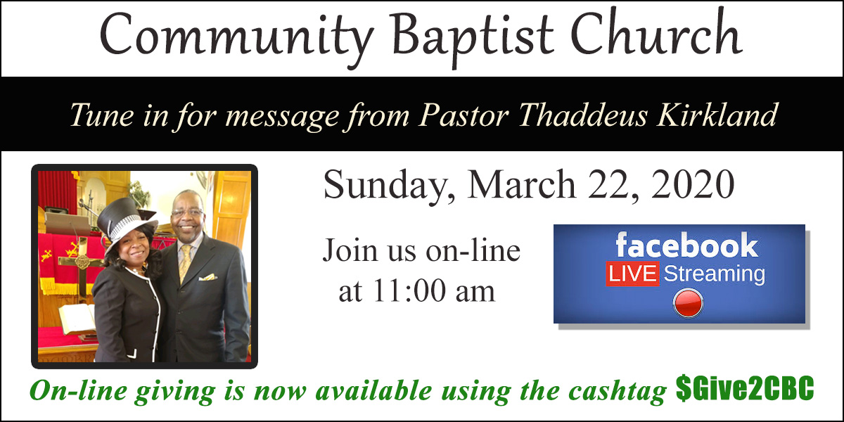 Join Pastor Kirkland for live broadcast